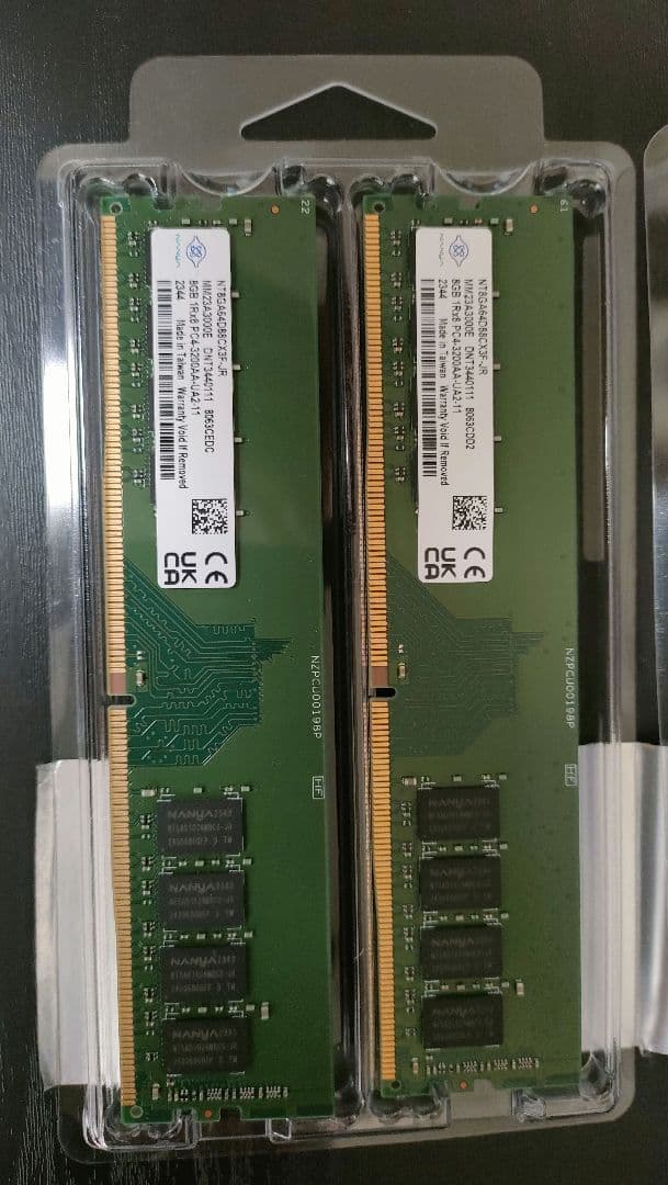 Nanya 16GB (8GB×2枚) DDR4-3200 デスクPC用メモリ