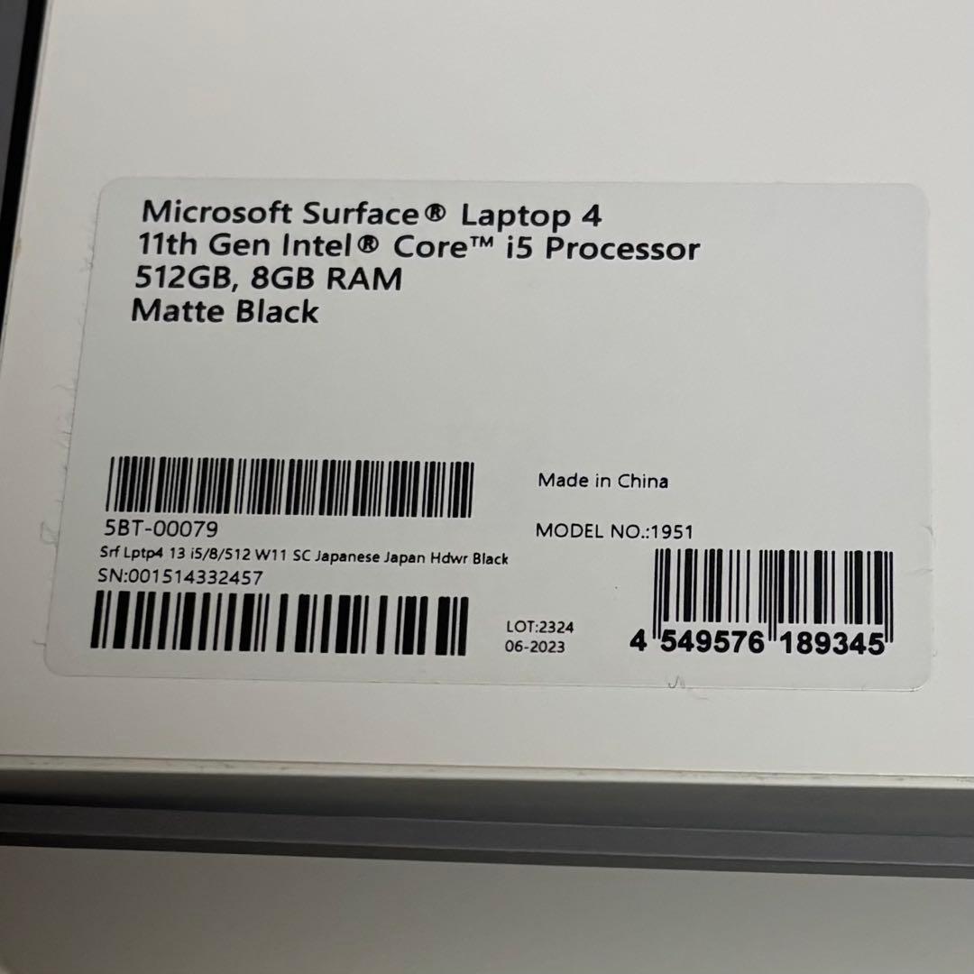 未使用に近い Microsoft Surface Laptop 4 512GB