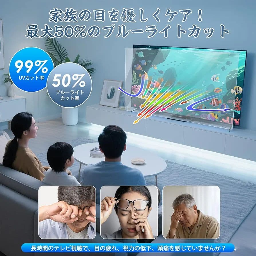 50インチ液晶テレビ用 保護パネル TVスクリーンガード 高透過 反射防止