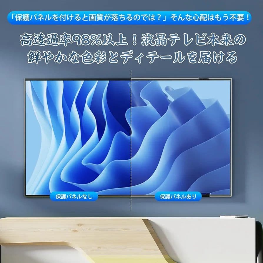50インチ液晶テレビ用 保護パネル TVスクリーンガード 高透過 反射防止