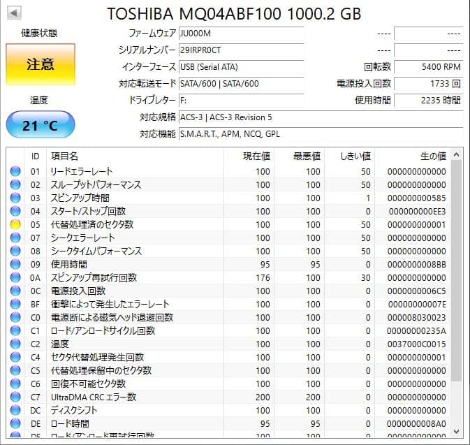 ✨4個セット✨HDD 1000GB✨大容量1TB✨2.5インチ✨11-03