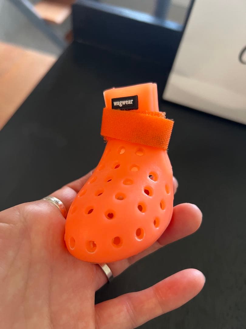 wagwearオレンジ色のドッグシューズ