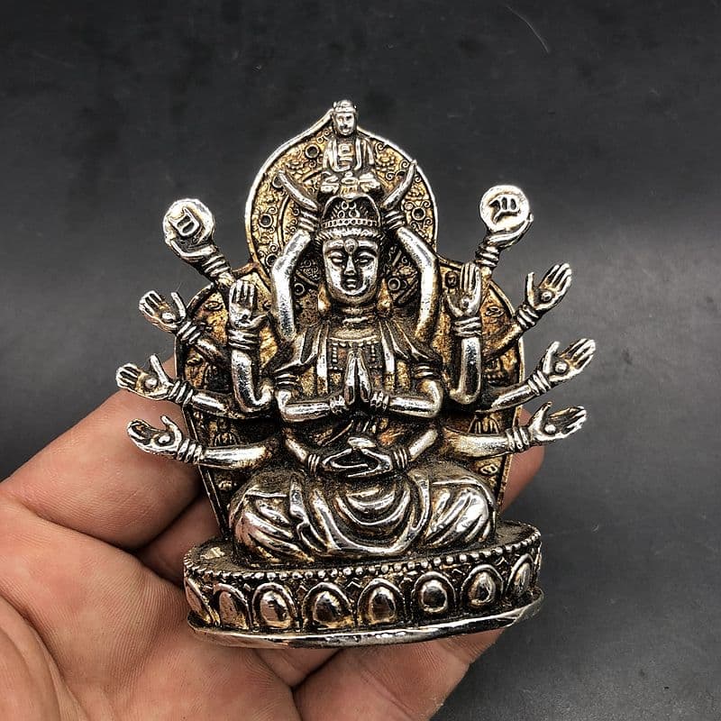 仏教美術 仏像 千手観音仏像 銅製品 工芸品 置物