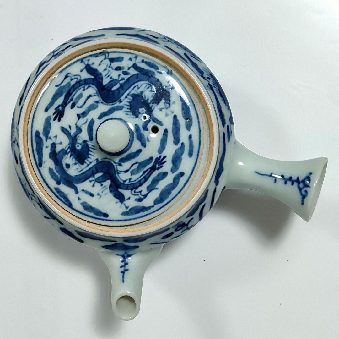 ○5388#0305　九谷焼アンティーク・レア茶道具茶器龍紋古染付セット0608