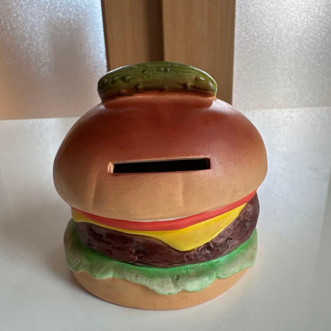 昭和レトロ　陶器　ハンバーガー 貯金箱 アメリカン 雑貨 インテリア 小物
