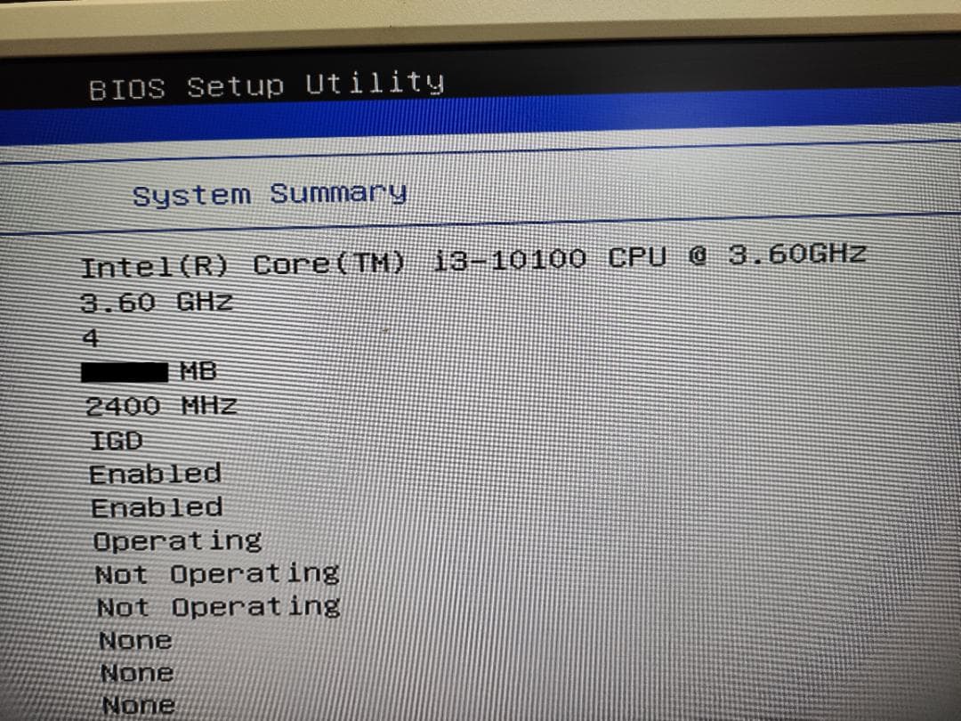 Intel Core i3 10100 3.6Ghz LGA1200 動作品