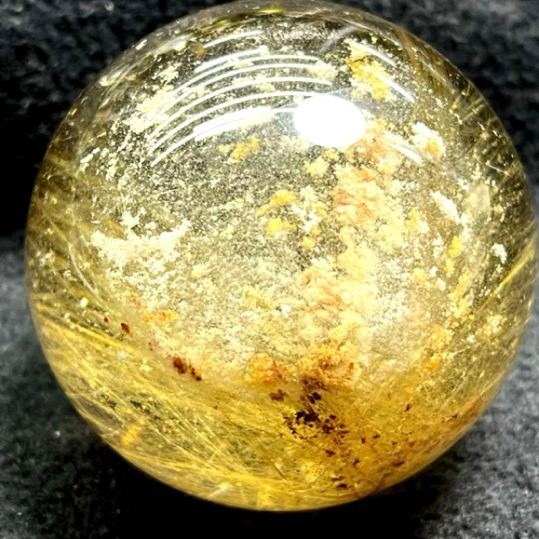 超絶綺麗✨61mm ゴールドルチルクォーツ　丸玉　スフィア　金針水晶