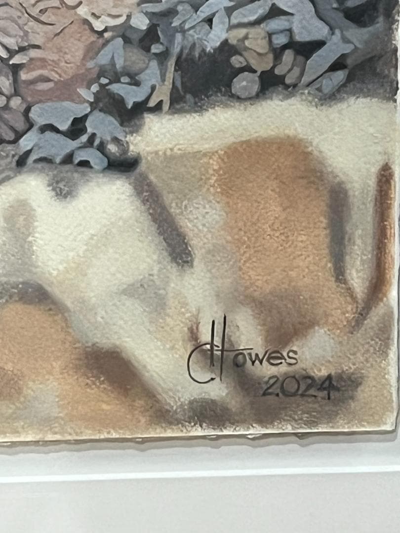 シルクスクリーン　「アメリカ　ビッグ５」動物画 額装済み