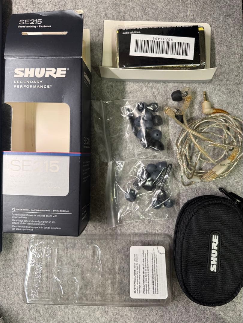 【付属品完備】SHURE SE215 クリア 高遮音性イヤホン【動作確認済】