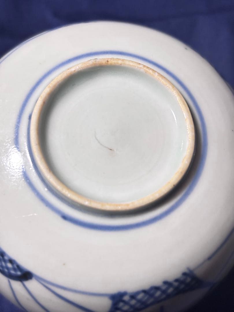古伊万里　菊文コロ茶碗