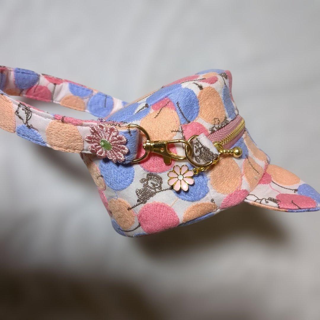専用…ユキエモン刺繍バルーンランド…ピンク系 コロンと猫ポーチ
