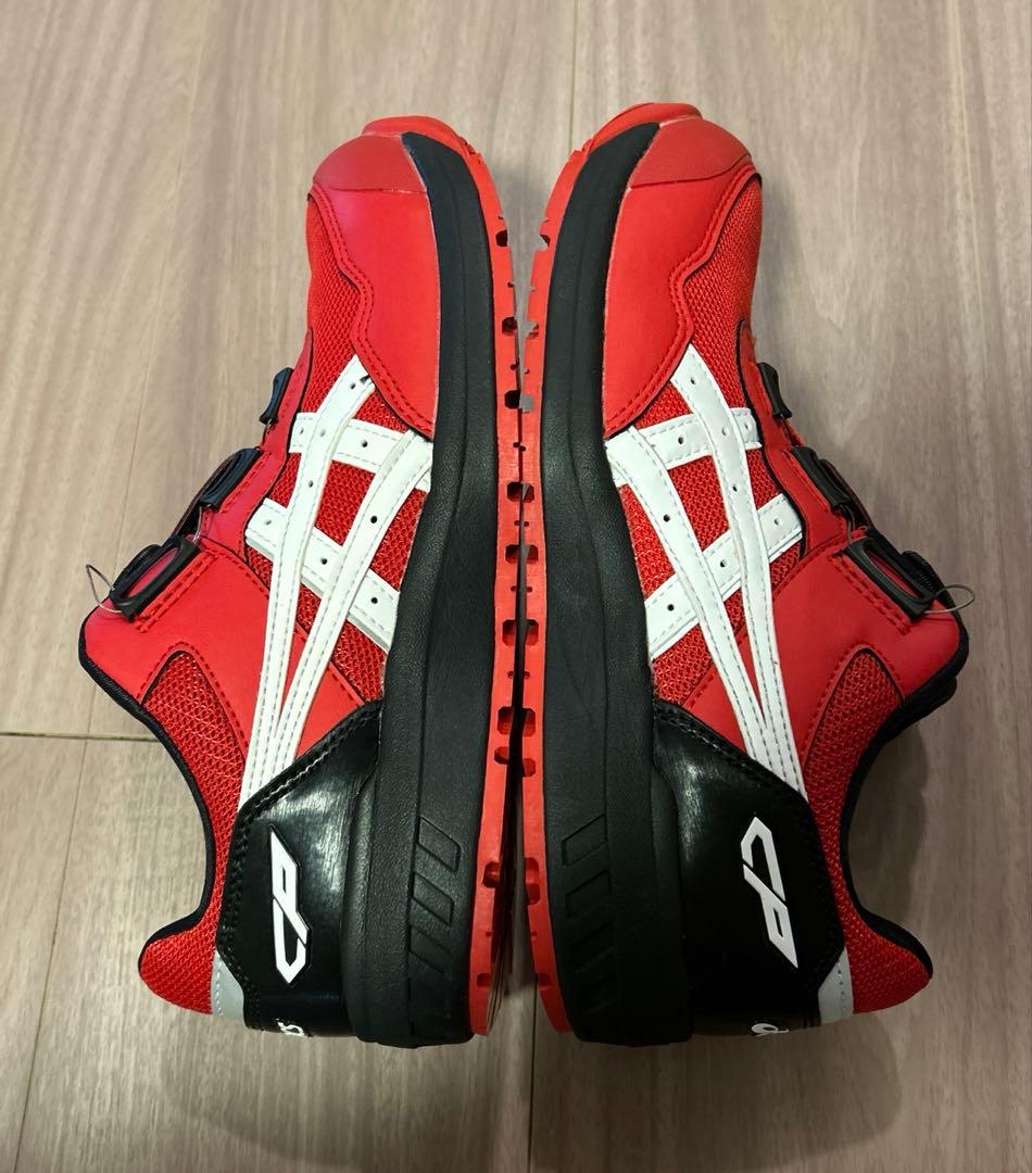 【新品未使用】asicsアシックス ウィンジョブ ローカット 安全靴 赤黒①