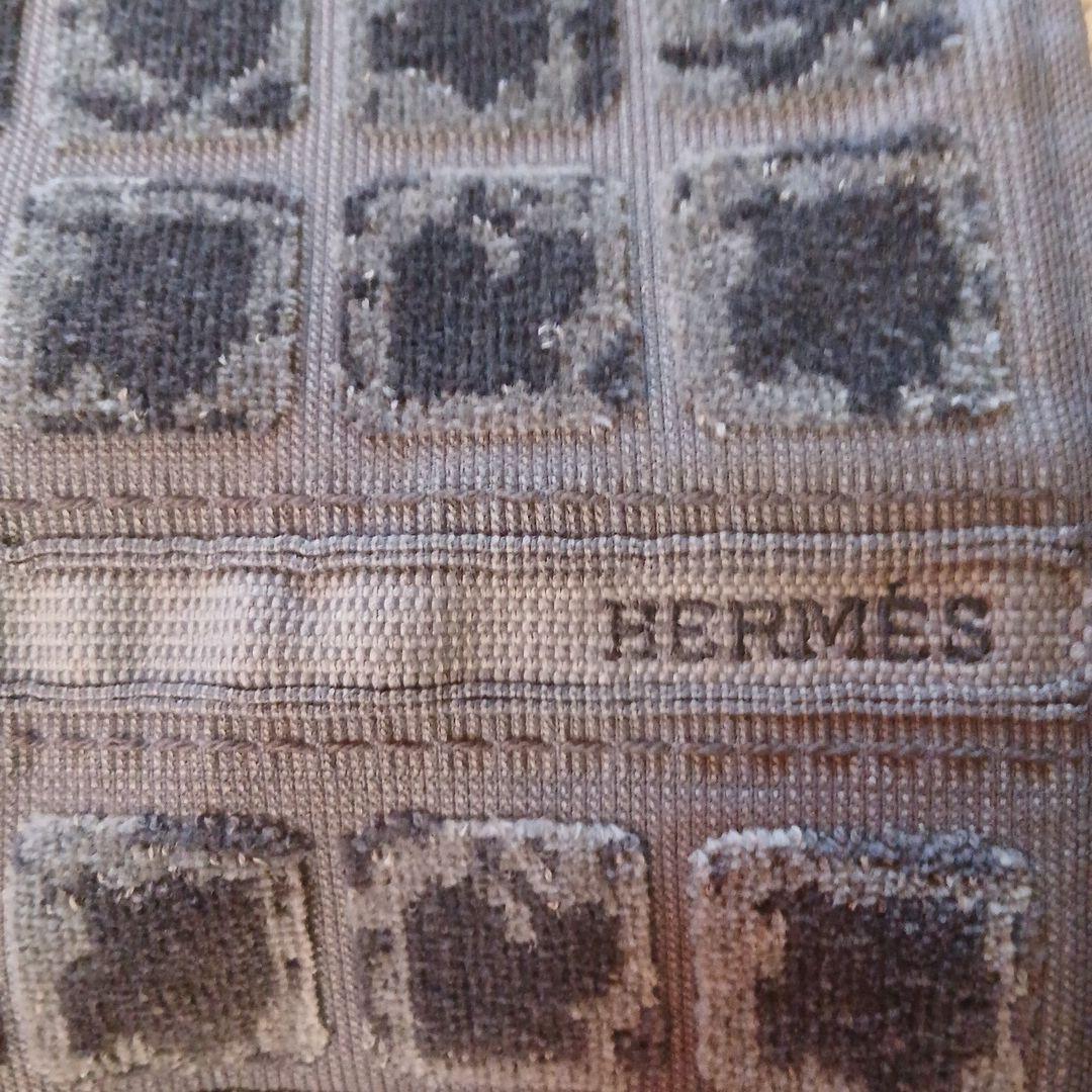 新品未使用　HERMES ダークグレー フェイスタオルプレゼントに◎エルメス