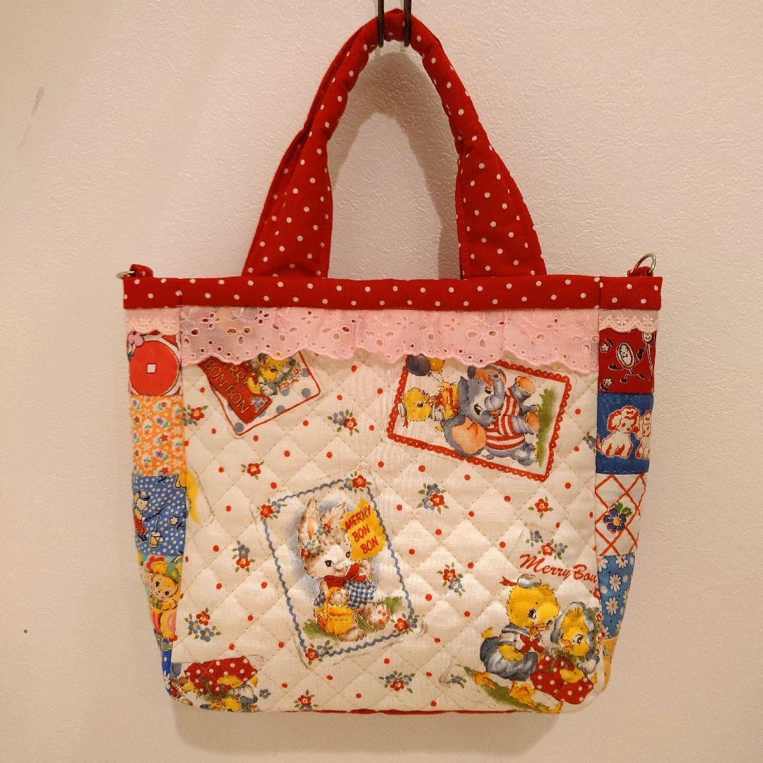 ハンドメイド　パッチワークミニバッグ