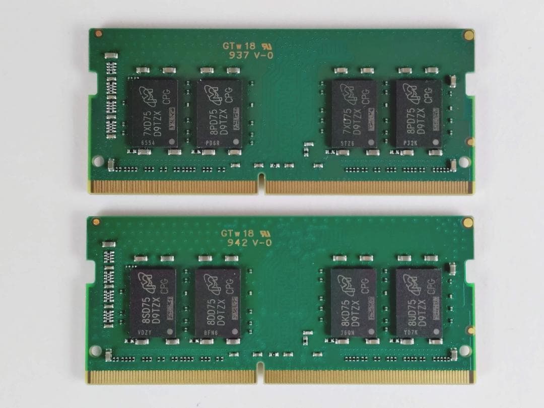 ノート用メモリDDR4-2666(PC4-21300) 8GB×2枚