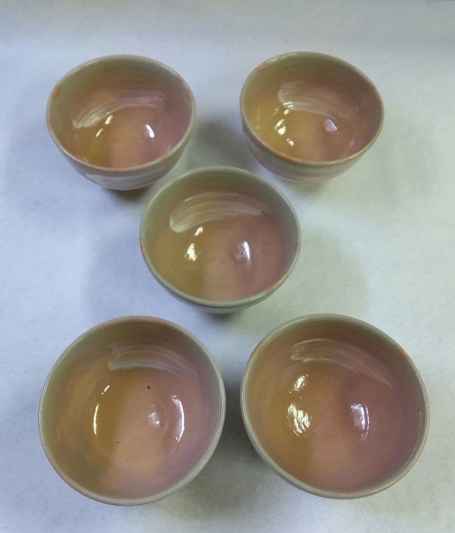 茶道具 茶碗 数茶碗 信楽焼 刷毛目 5客 西尾香舟 新品 E