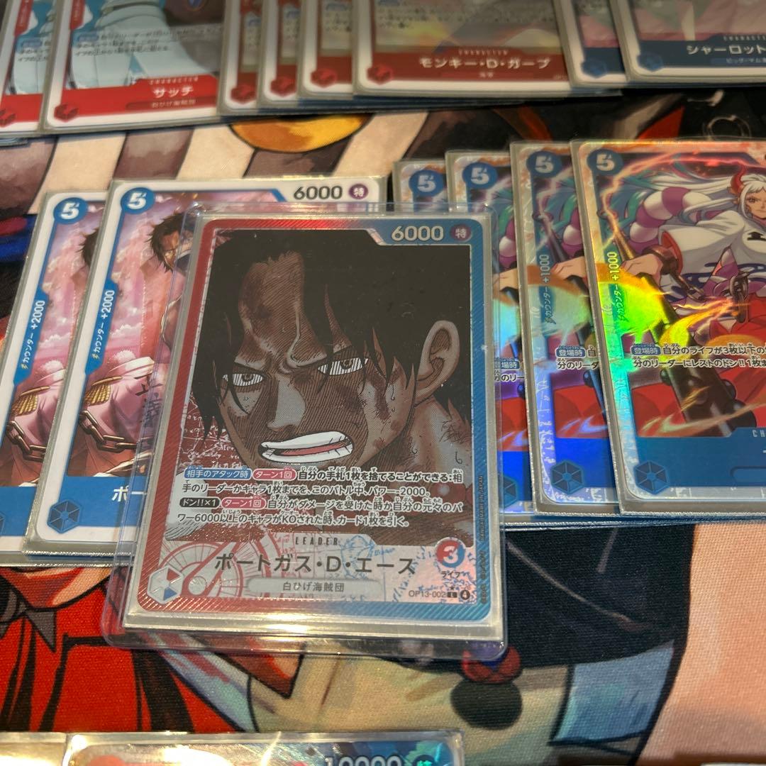 ワンピカード　赤青エース構築済みデッキ リーダーパラレル付き