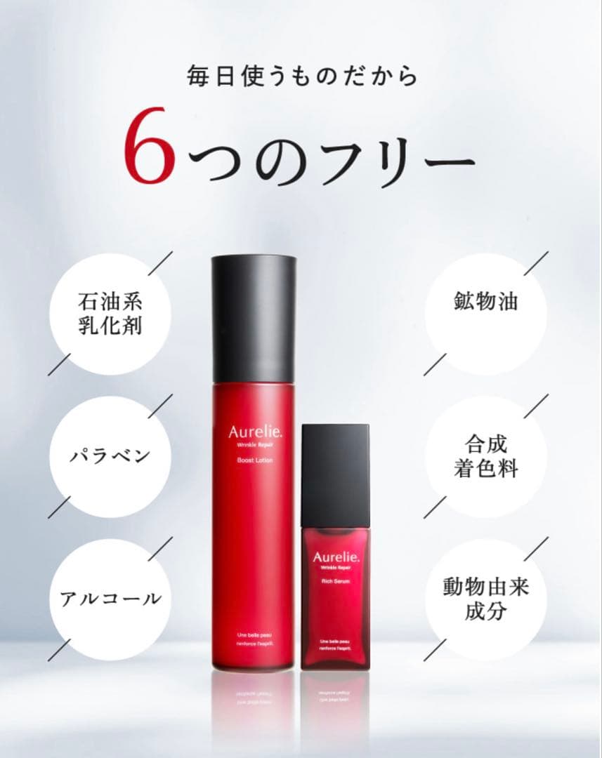 オレリーモイスチャーブーストローション100mlとリッチセラム30ml
