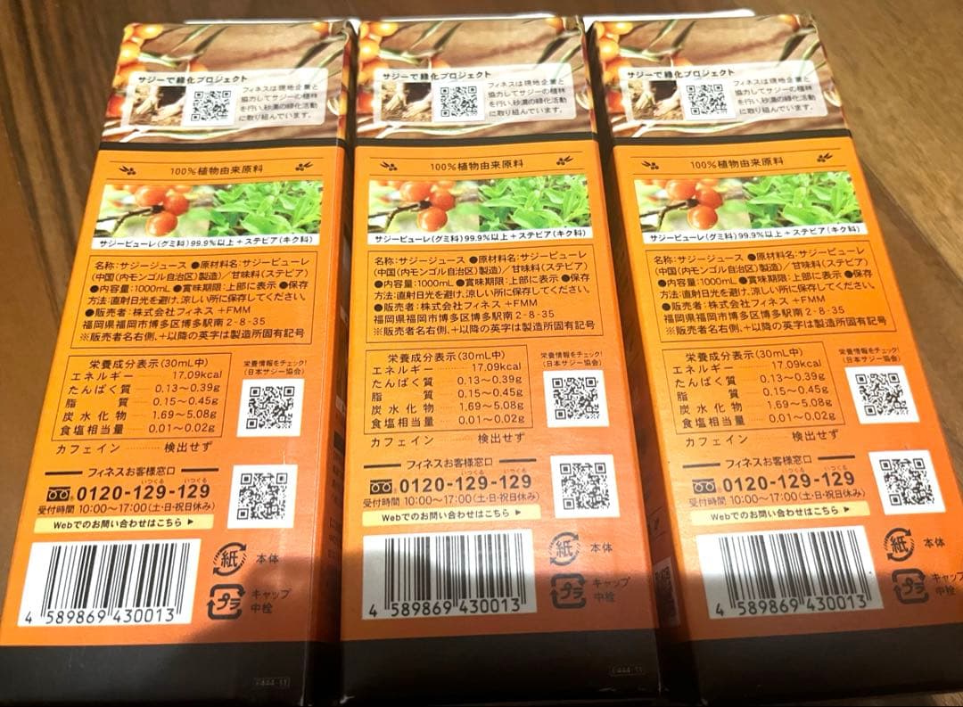 【3本セット】新品未開封　フィネス 豊潤サジー　1000ml