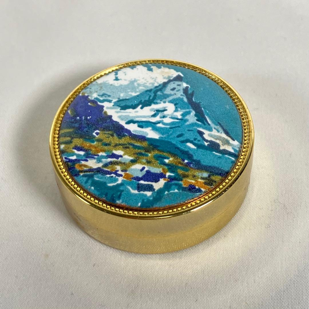 【超希少】24KGP 記念品　印鑑ケース　朱肉　 山の風景 1990年製