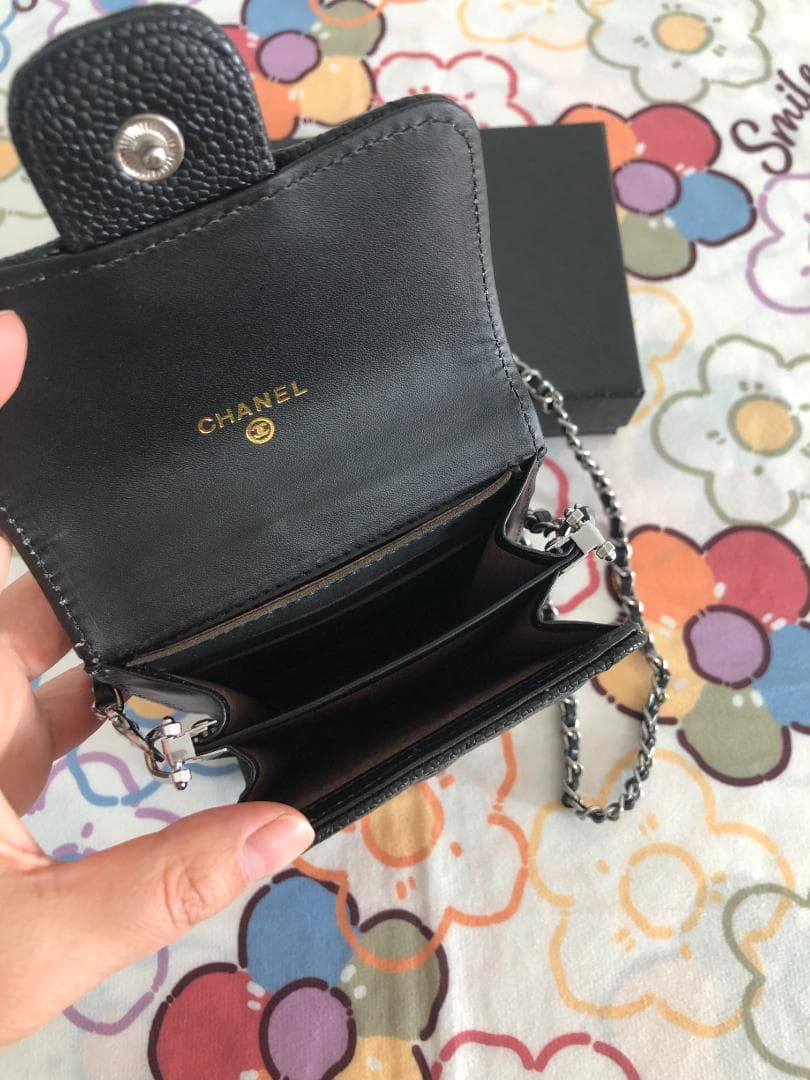 箱付き！スマホショルダー チェーンポーチ 。♥黒❥