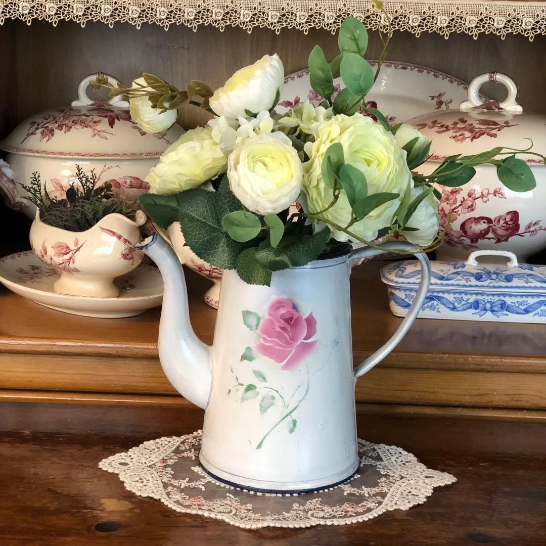 フランスアンティーク＊JAPY＊ジャピー＊ぼかしピンク1輪薔薇＊コーヒーポット②