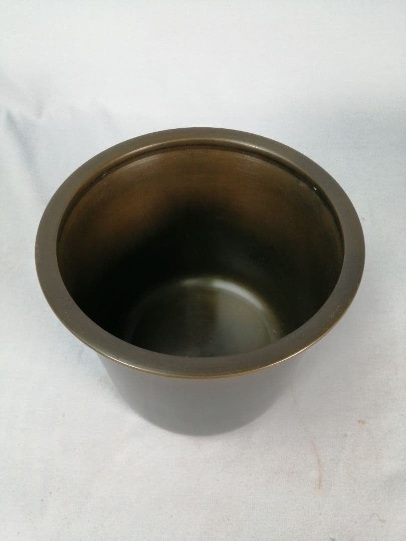 【茶道具】紹栄造　唐銅建水　建水112