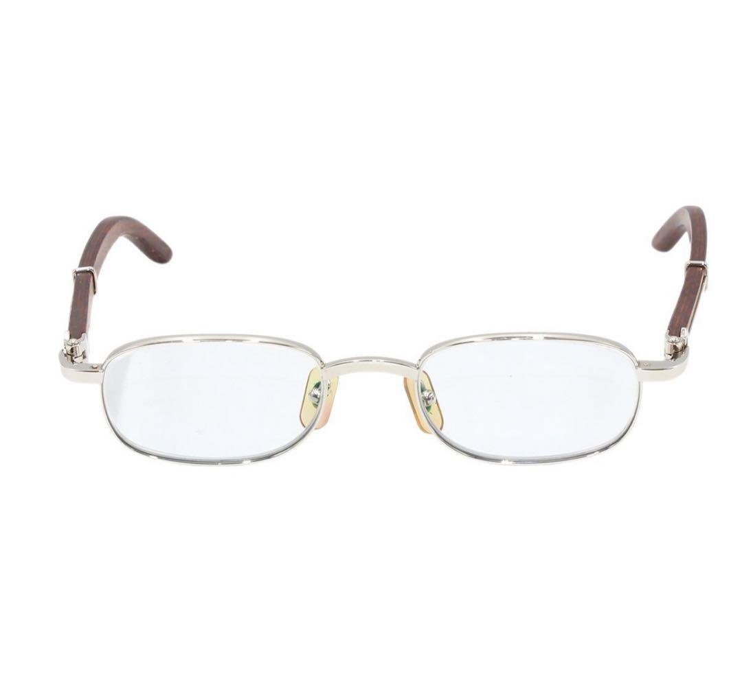 R2385 カルティエ ウッドテンプル メガネ 眼鏡 度入り