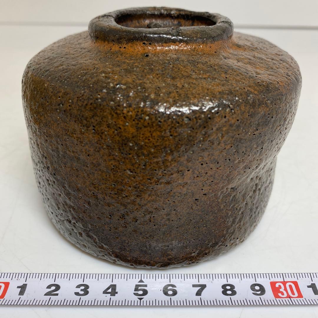 佐々木輝夫造 長次郎模シ黒茶碗　共箱 外径約10.5㎝ 東R8-0219☆2F