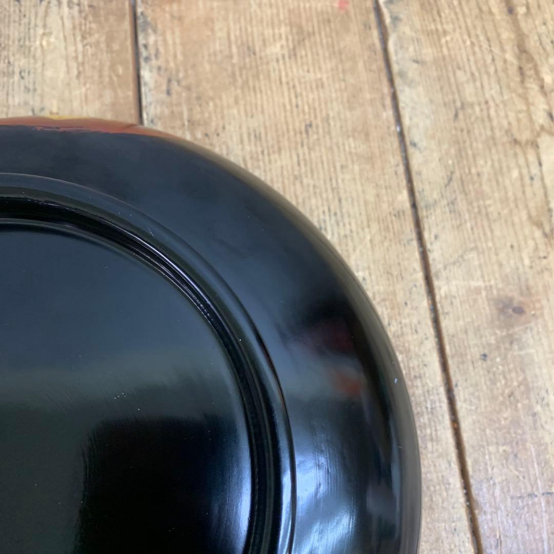 D-5 【特撰】本漆塗 菓子器 朱画 蒔絵 漆器 飛騨高山 けやき工芸 共箱付き