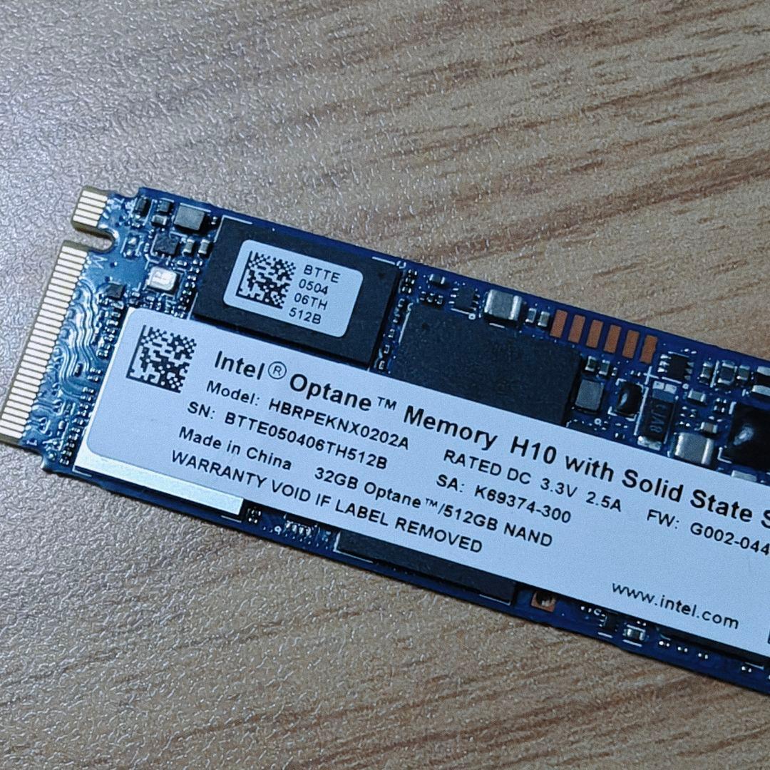 内蔵型SSD Intel H10 512GB SSD + 32GB Optane Memory