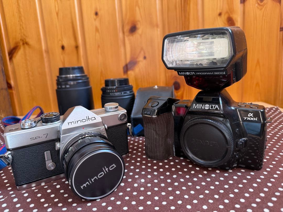 Minolta SR-7 & α7700i フィルムカメラ　望遠レンズ　ジャンク