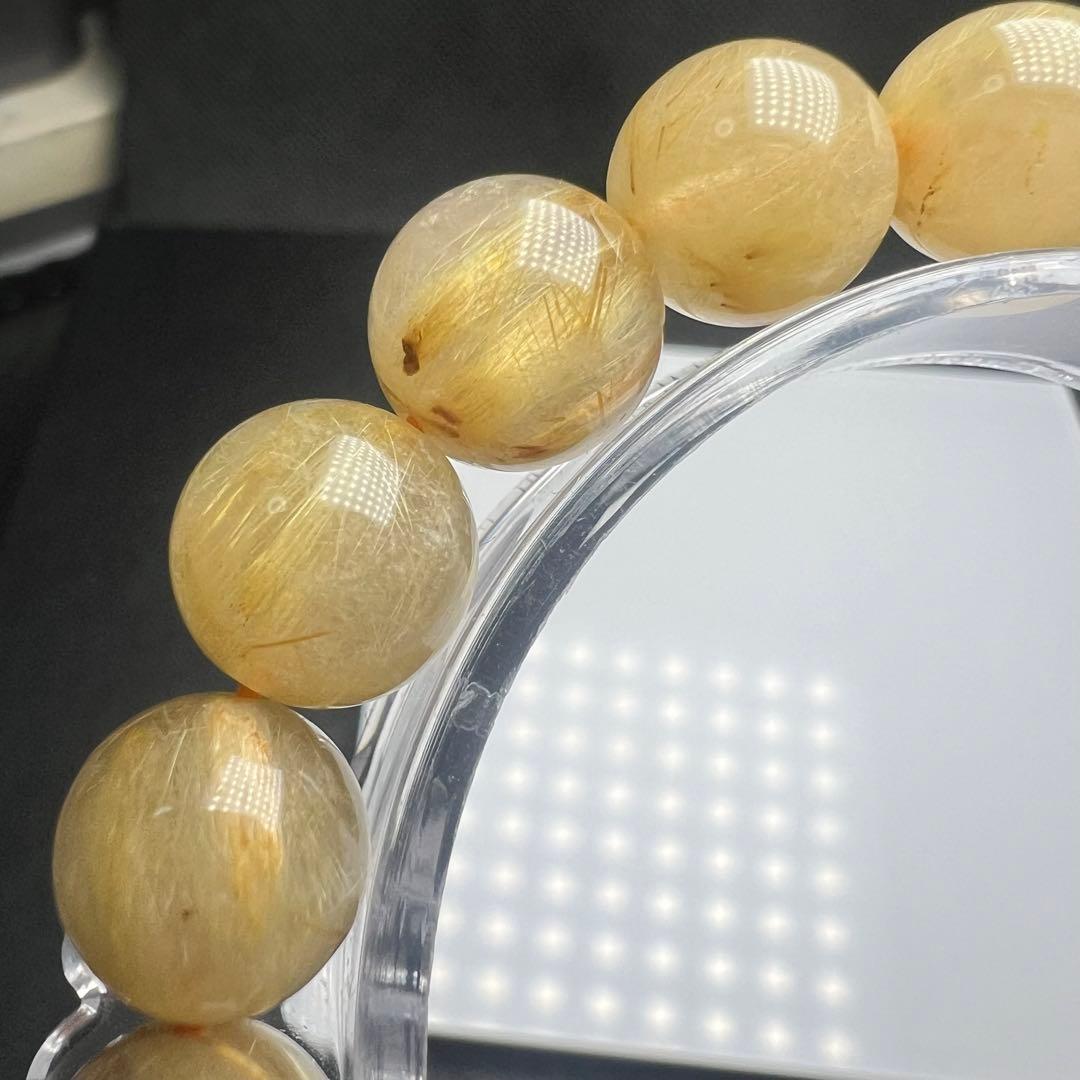 【610171】ゴールドルチルクォーツ 10mm ブレスレット  天然石