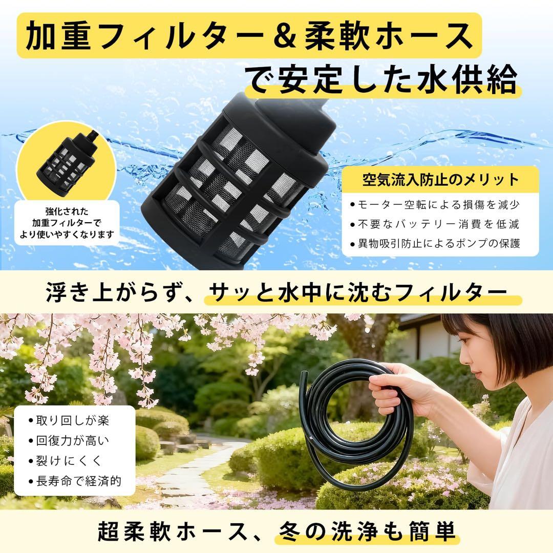 高圧洗浄機　バッテリー付き　コードレス　ハンディウォッシャー　軽量　洗車　ホース