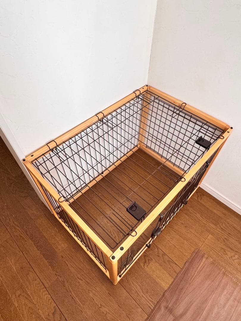 リッチェル　木製ペットサークル　ナチュラル　90-60 屋根付き