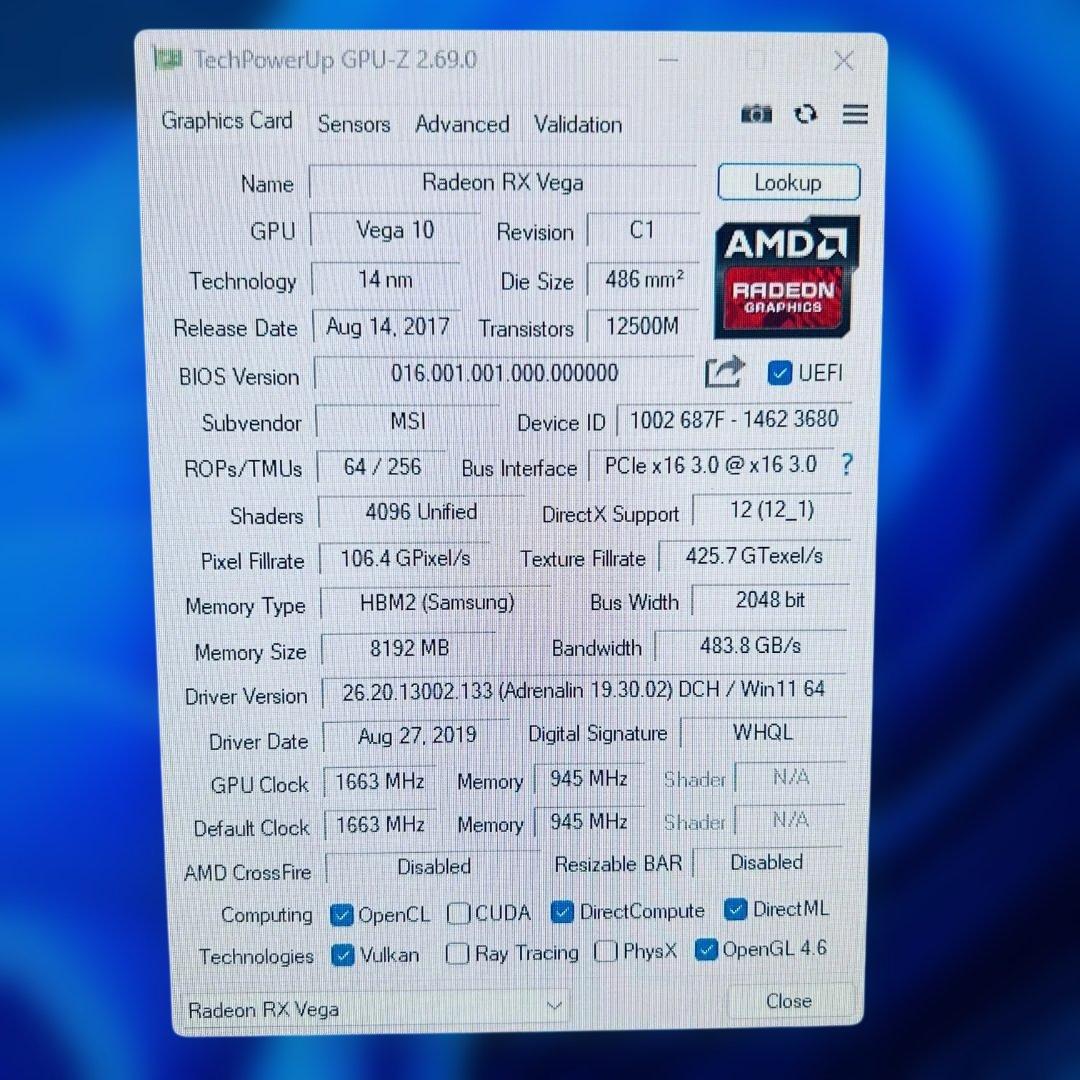 MSI RX VEGA 64 AIR グラフィックボード【ジャンク品】