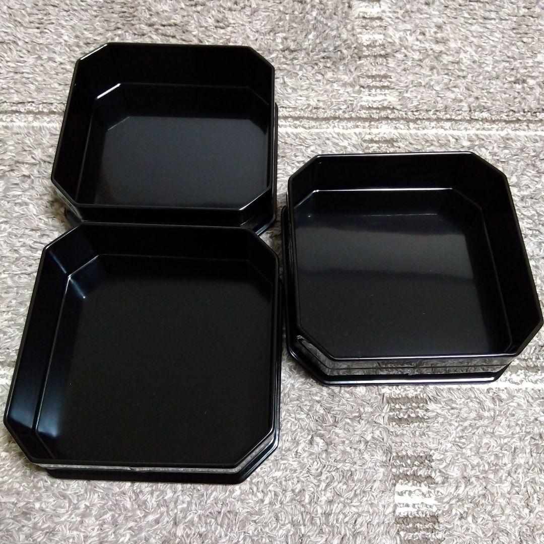 懐石道具 黒 真塗 5段 縁高重 菓子器 茶道具 紙箱