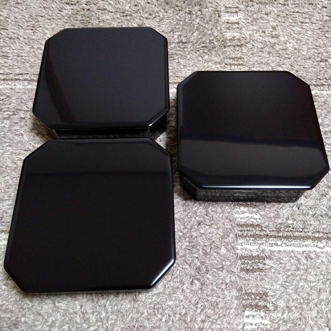 懐石道具 黒 真塗 5段 縁高重 菓子器 茶道具 紙箱