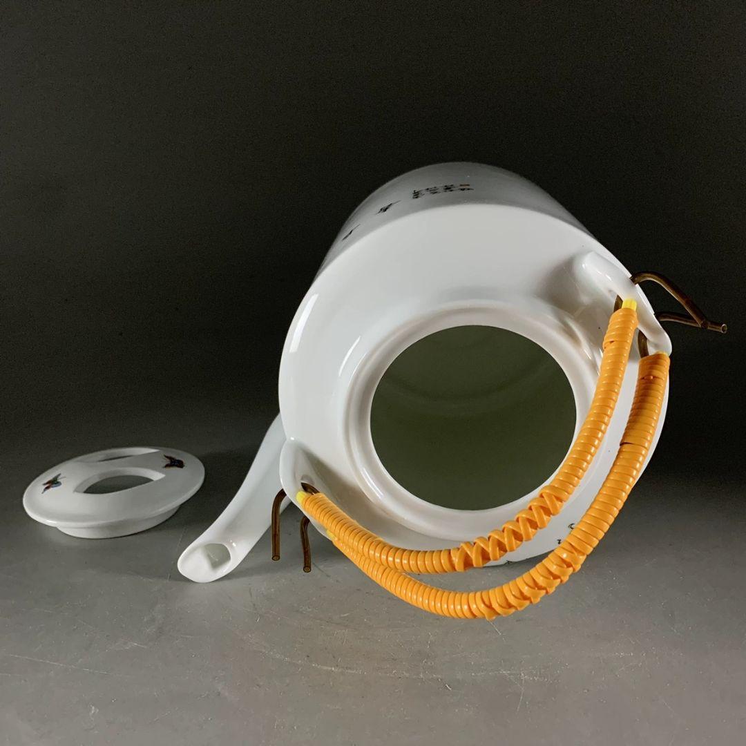 粉彩花鳥富貴長寿提梁壺 茶壺 茶道具 煎茶器装飾品 工芸品 置物 未使用品