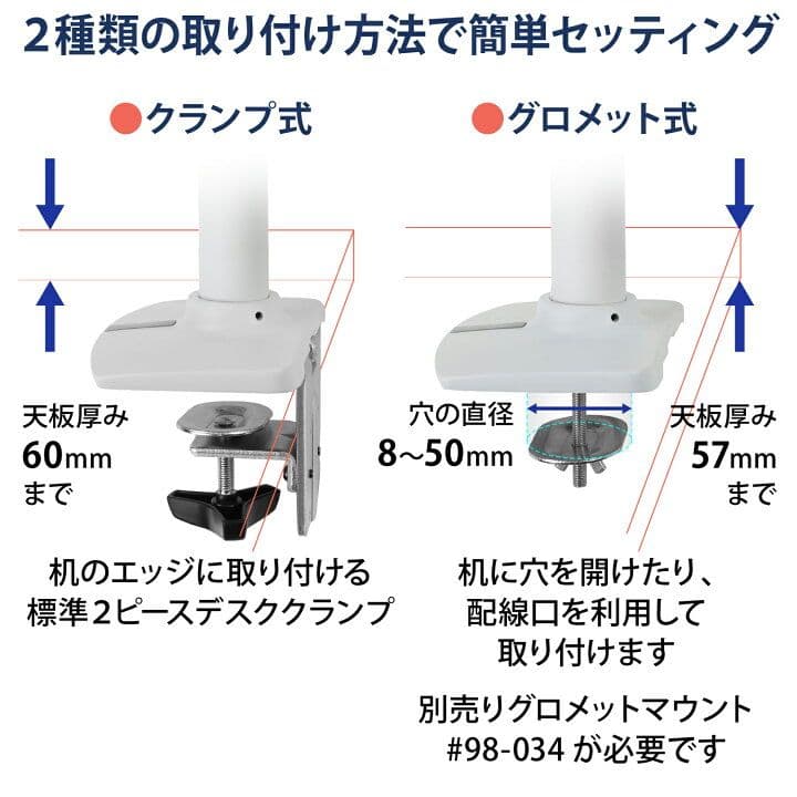 エルゴトロン LX モニターアーム ホワイト 45-490-216 34インチ
