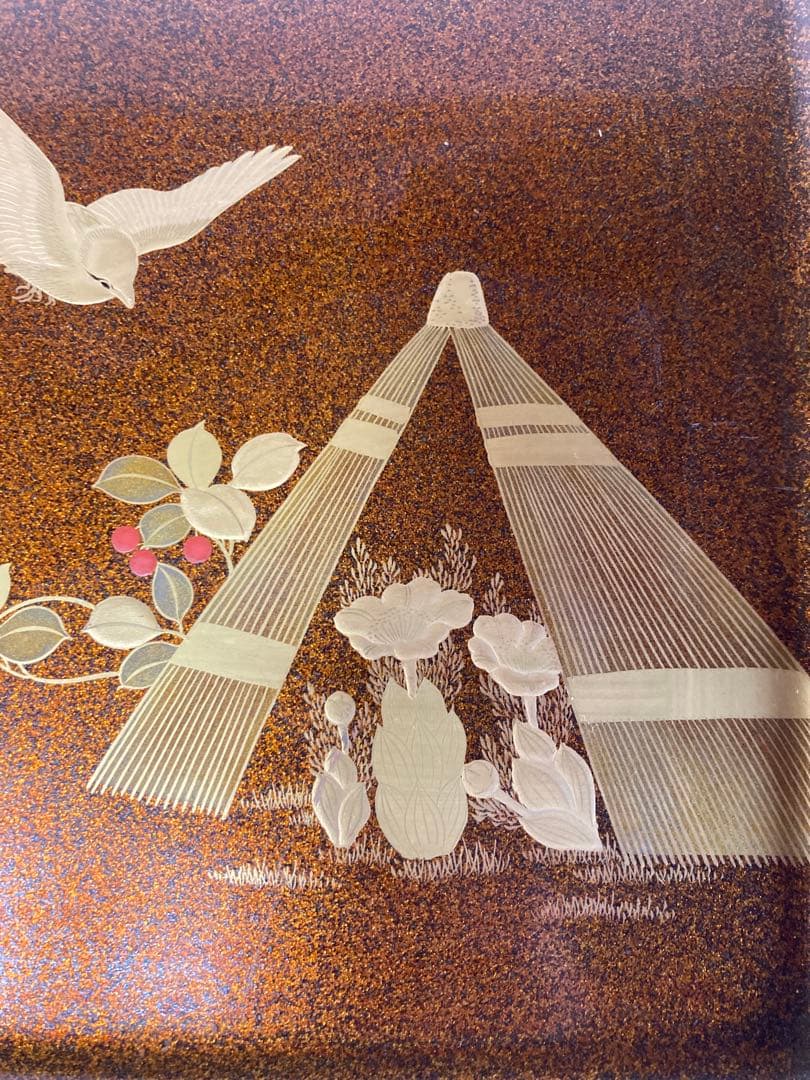 時代物　蒔絵梨地盆