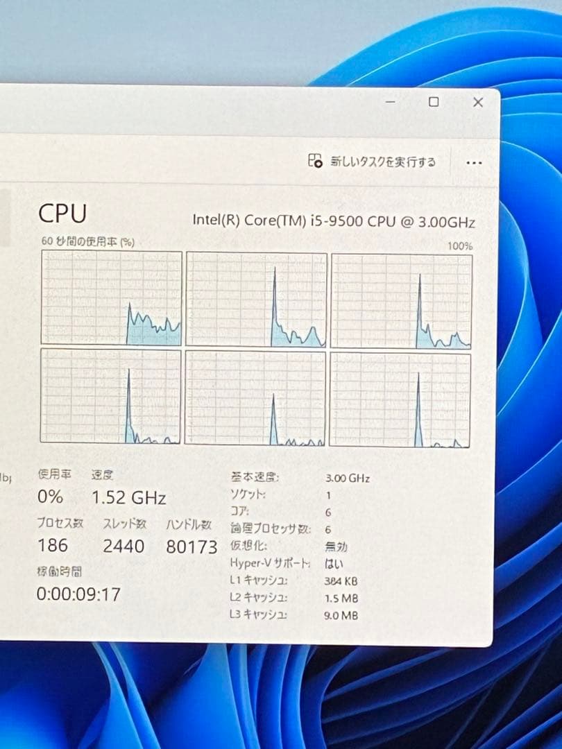 Intel Core i5-9500 CPUとクーラー　動作確認済み