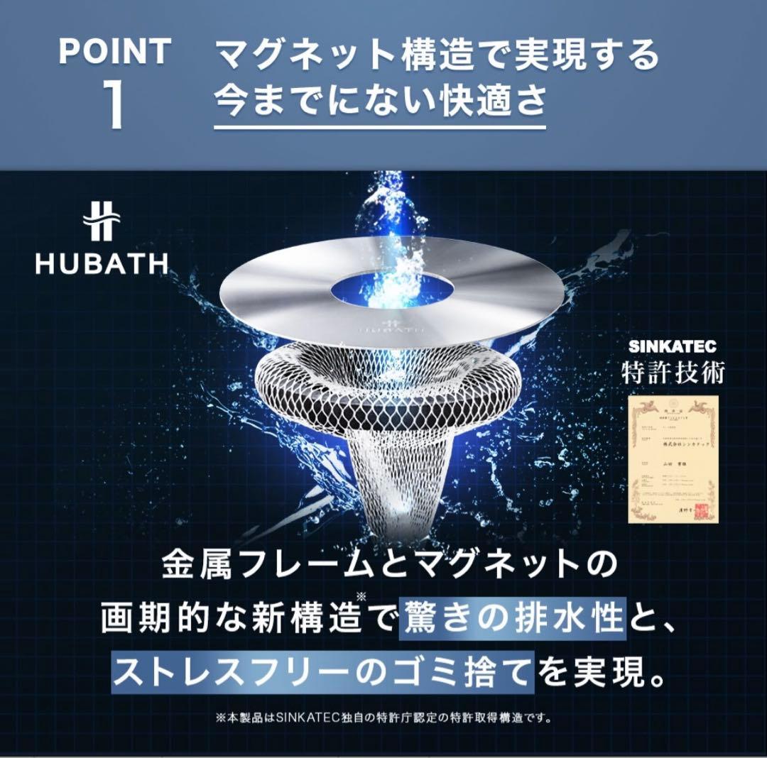 HUBATH 排水口カバー マグネット構造