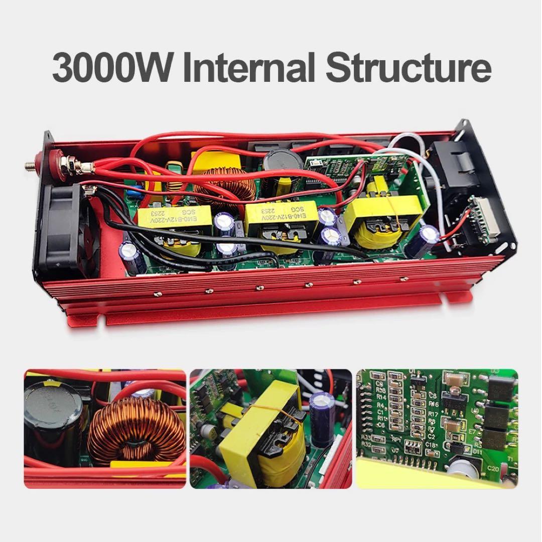【新品・未使用】インバータ 3000w/1500W DC24V→AC100V