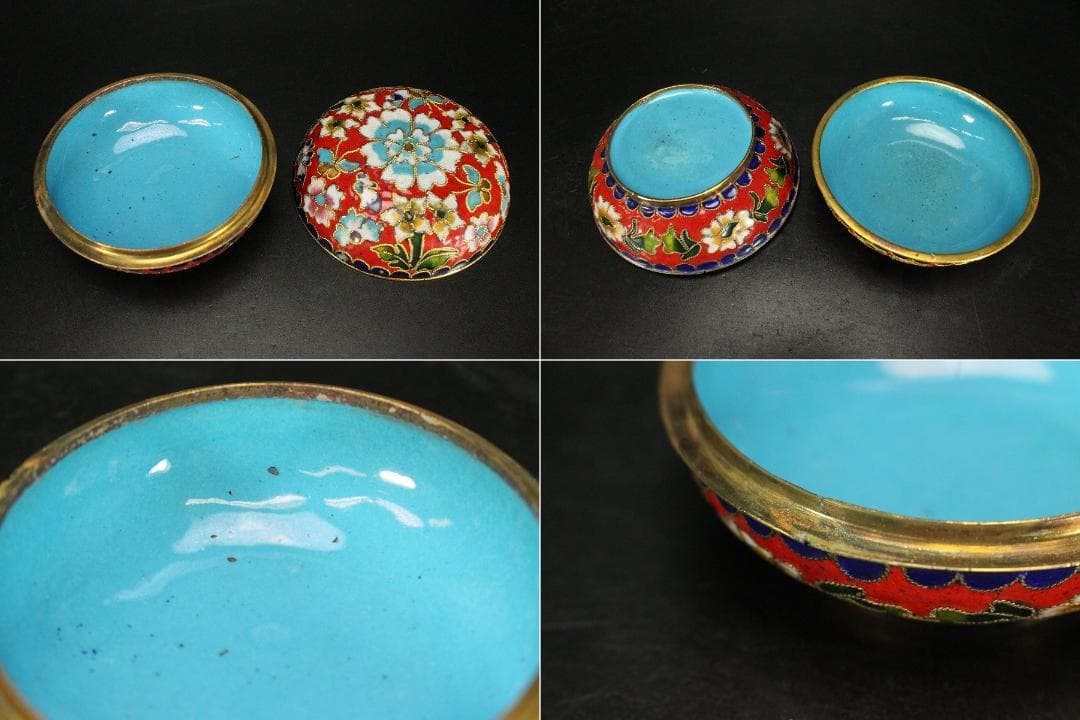中国美術 七宝 玉石 小物6点まとめて(ZE739)