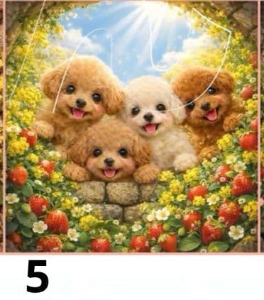 オーダーページ　ハンカチ140 花わんこ柄　ハンドメイド3/13