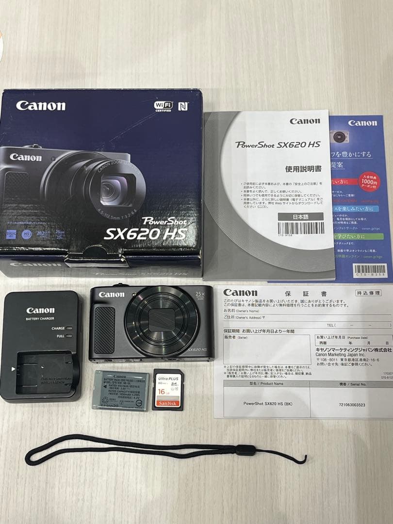 【美品】Canon PowerShot SX620HS ブラック Wi-Fi 黒