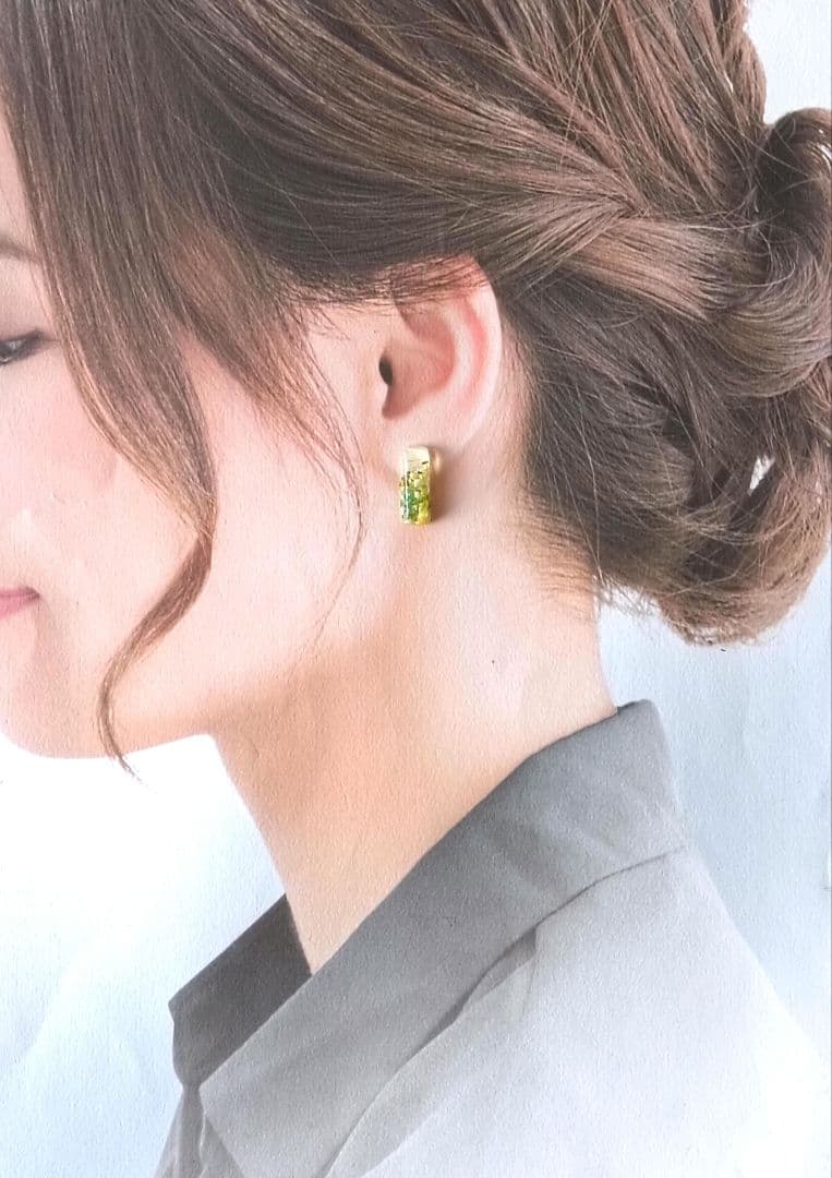 《RE(^^)様お取置品》NO.990 ③ノンホールイヤリング　ドライフラワー