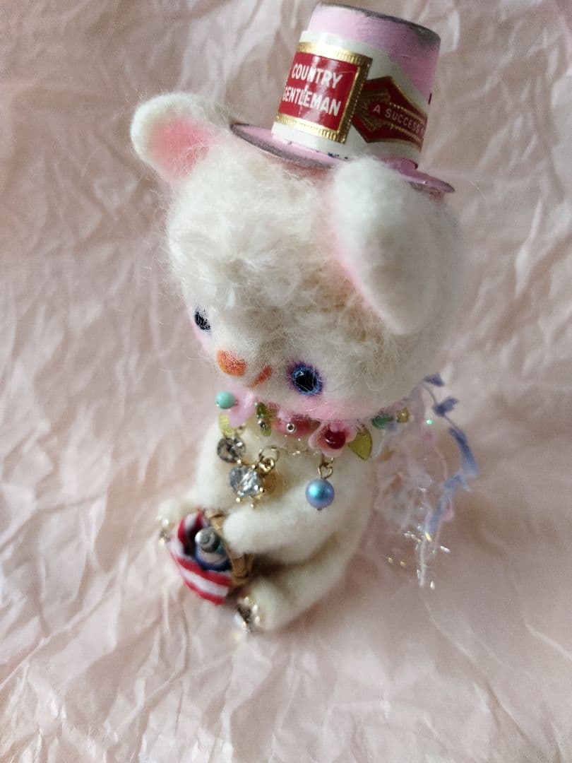 o*a様 【お値下げしました】アーティストベア　作家　羊毛フェルト白ネコちゃん