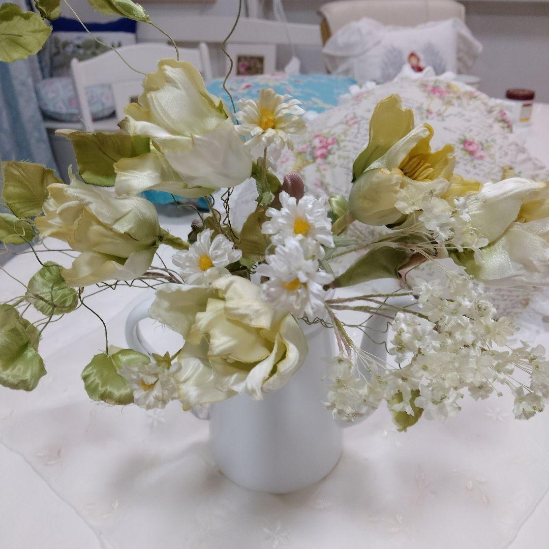 布花作品♡白い花の花束
